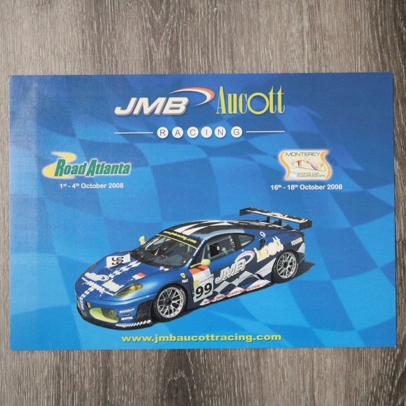 JMB Aucott Racing Ferrari F430 GT2 Team Card '08 Signed Ben Aucott Pierre Kaffer - Picture 1 of 3